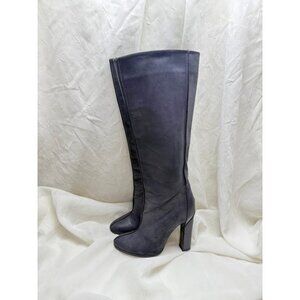 Pierre Hardy Over-the-Knee Suede Boots in Charcoal Gray